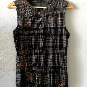 Black and Tan Beaded Peruvian Connection dress